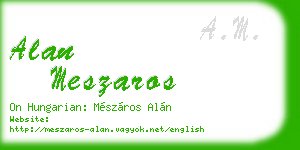 alan meszaros business card